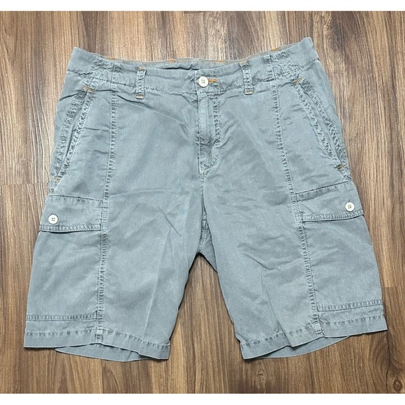 Tommy Bahama Cotton Tencel Blend Grey Lightweight Cargo Shorts Mens Sz 32 - Picture 1 of 7